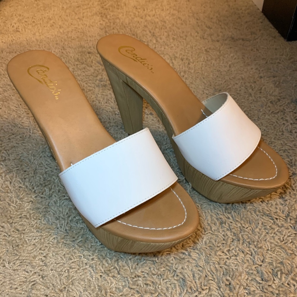 Candie's White Sandal Heels - 9
